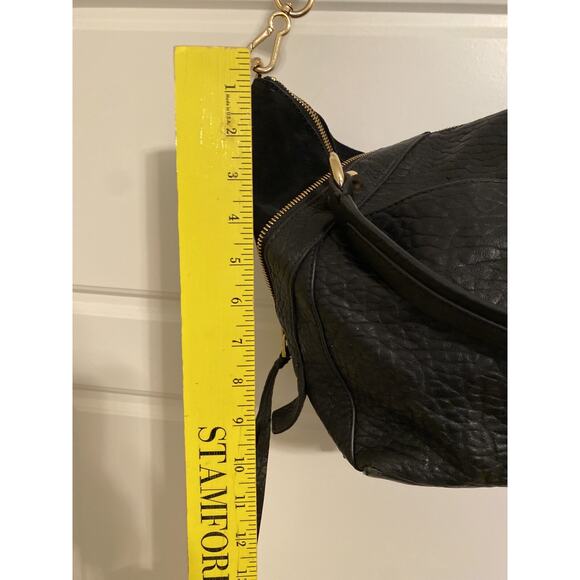 Vince Camuto Purse Bag Black Pebbled Leather Snap & Zip Multi Compartment - Picture 14 of 16